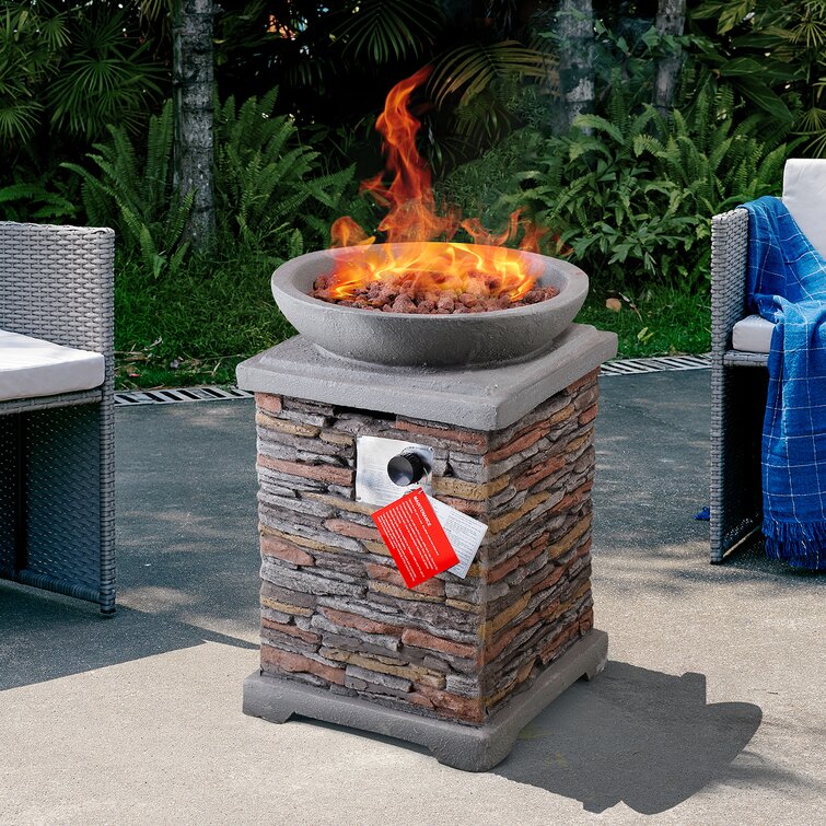 Propane stone outlet fire pit